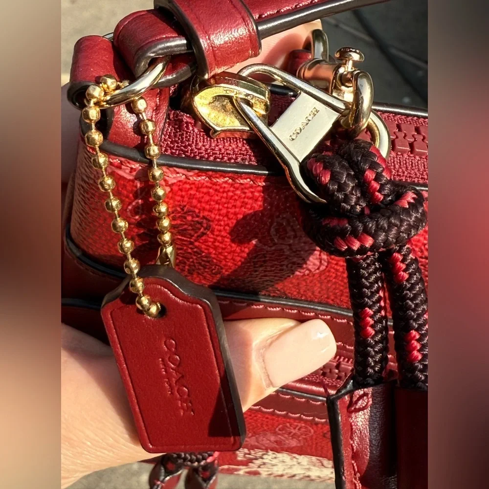 Coach Rare Red 9.25”x6.75” F84635 JAY SHELLS Horse & Carriage Gallery Pouch NWOT